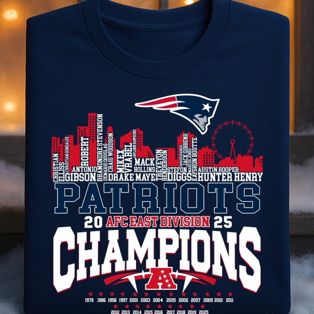 New England Patriots AFC East Division Champions 2025 Shirt 90